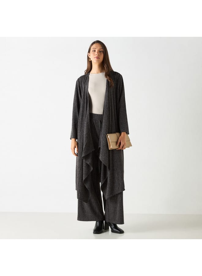 Iconic Textured Longline Shrug with Long Sleeves