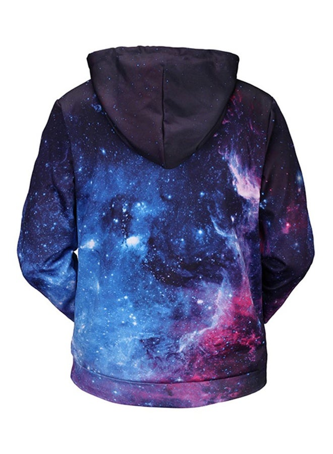 3D Galaxy Printed Hoodie Black/Blue/Purple