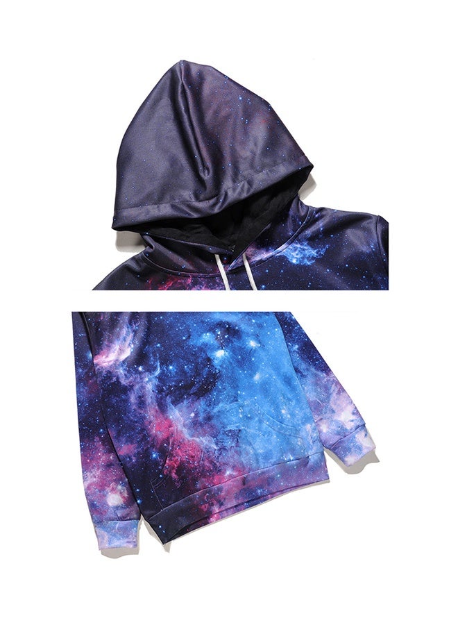 3D Galaxy Printed Hoodie Black/Blue/Purple