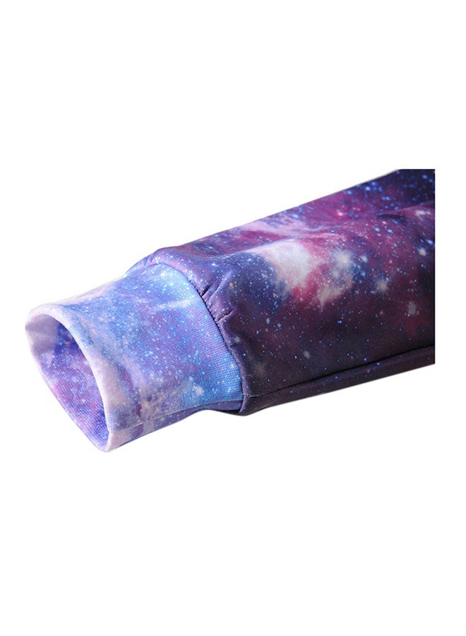 3D Galaxy Printed Hoodie Black/Blue/Purple