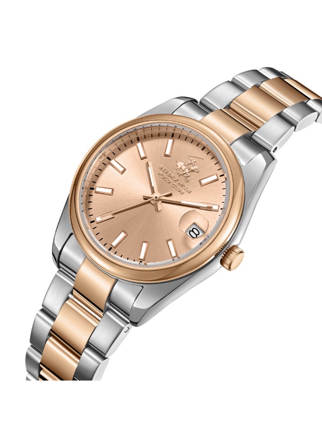 BEVERLY HILLS POLO CLUB Women's Analog Rose Gold Dial Watch - BP3649X.510