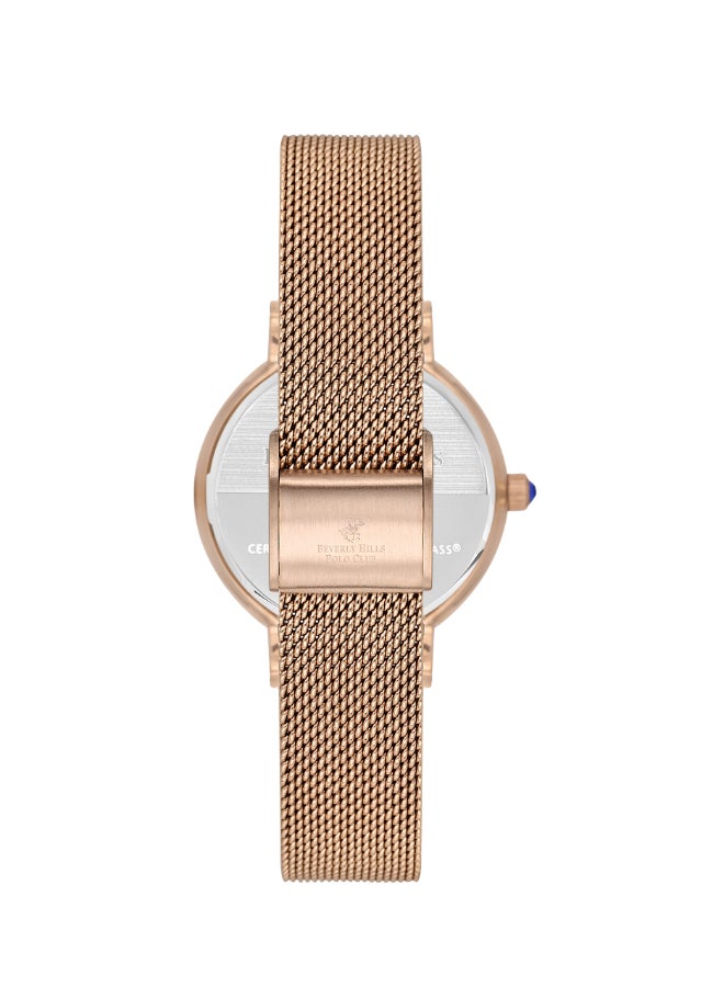 Beverly Hills Polo Club Women's Watch, Analog Display and Stainless Steel Strap - BP3609X.420, Rose Gold