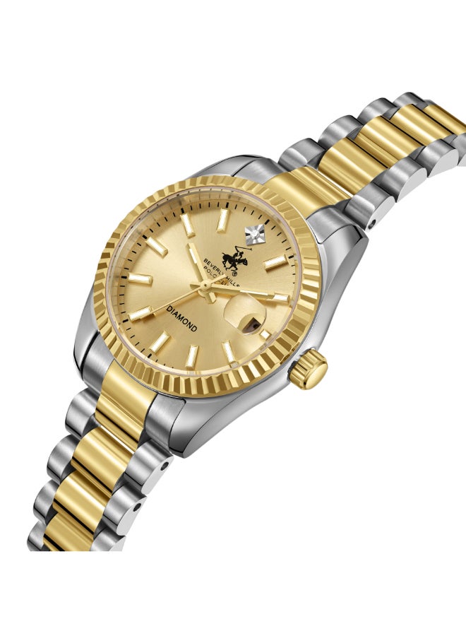 BEVERLY HILLS POLO CLUB Women's Analog Gold Dial Watch - BP3650X.210