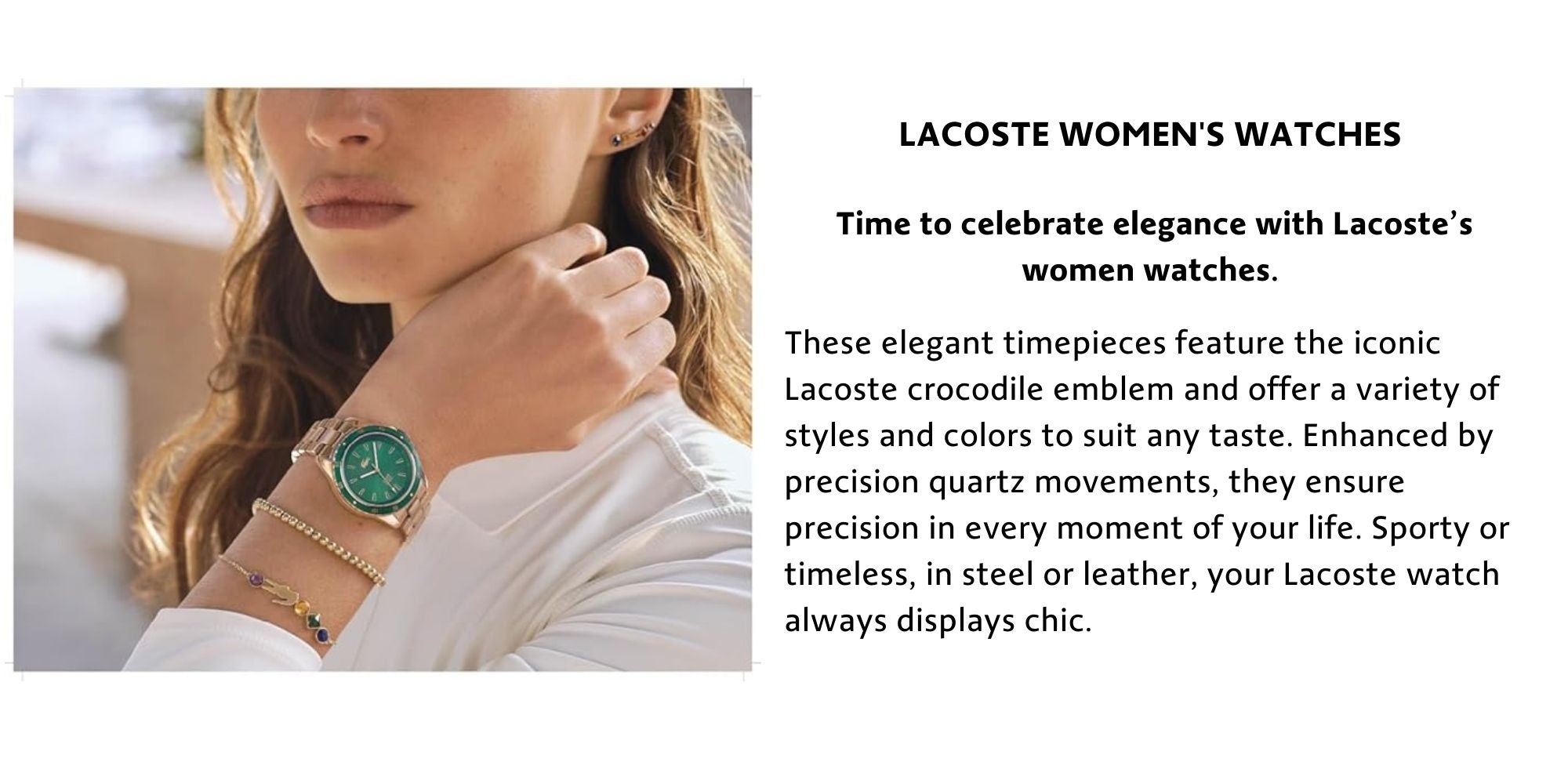 LACOSTE SQUARE ANALOG WOMEN'S GREEN CASE WATCH - 2001387