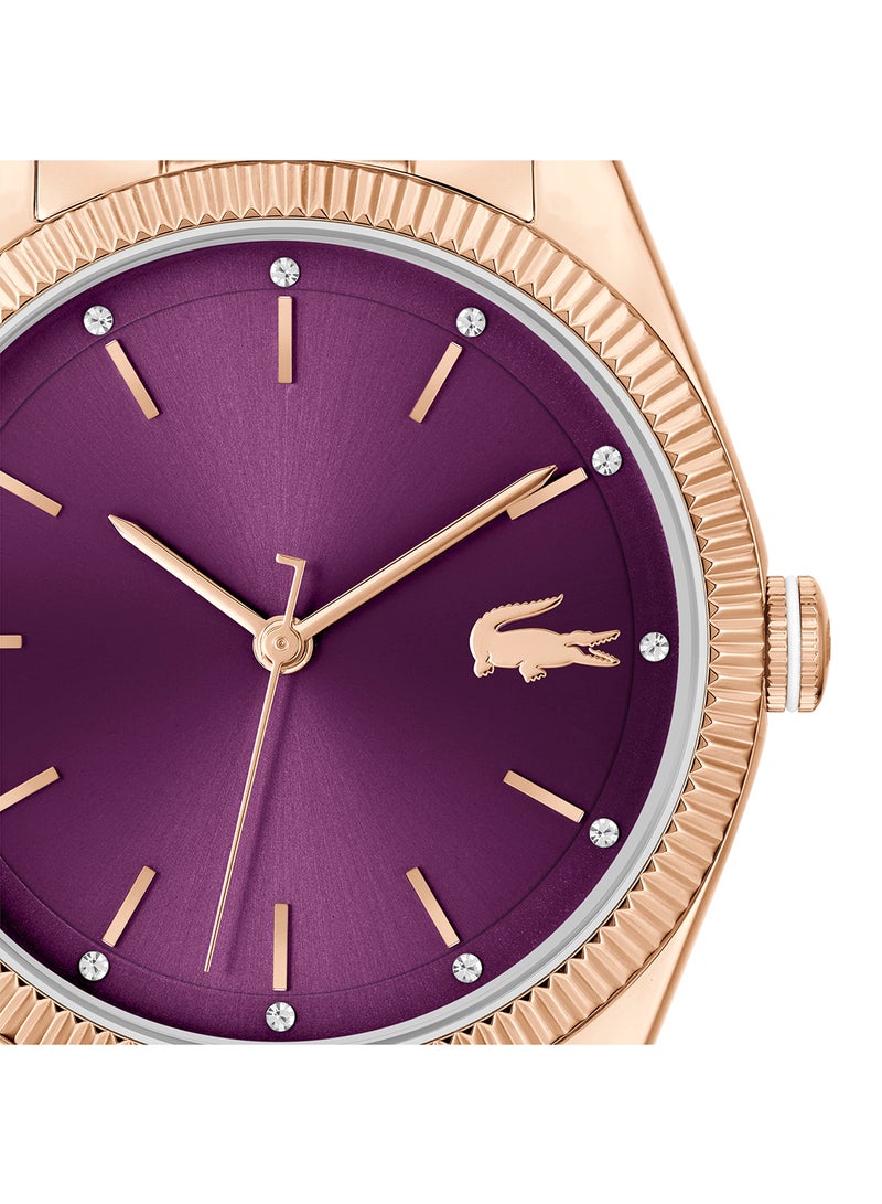 LACOSTE ROUND ANALOG WOMEN'S PLUM CASE WATCH - 2001402