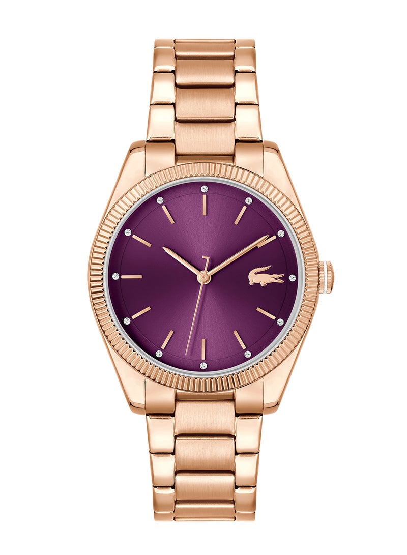 LACOSTE ROUND ANALOG WOMEN'S PLUM CASE WATCH - 2001402