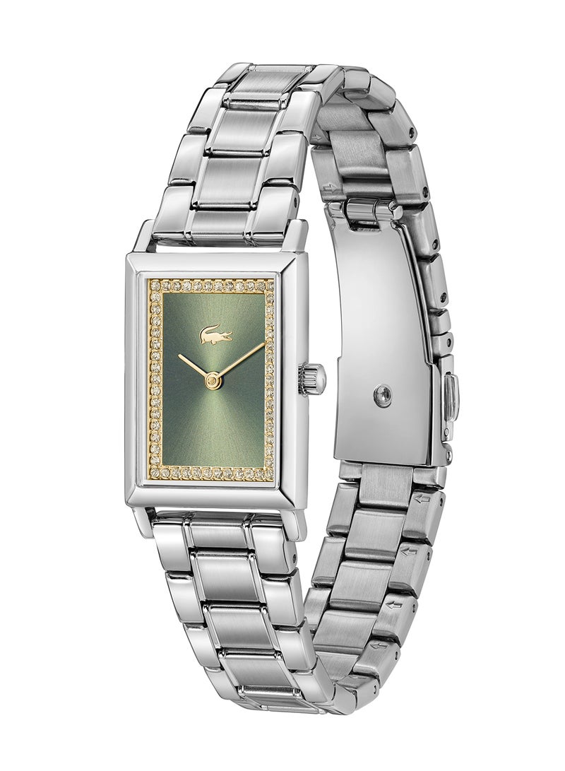 LACOSTE RECTANGLE ANALOG WOMEN'S GREEN CASE WATCH - 2001406