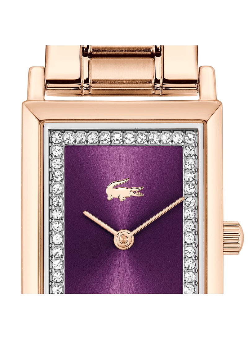 LACOSTE RECTANGLE ANALOG WOMEN'S PLUM CASE WATCH - 2001405