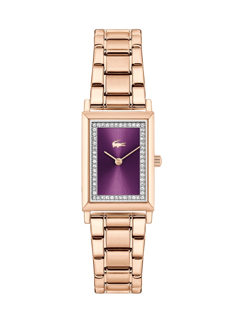 LACOSTE RECTANGLE ANALOG WOMEN'S PLUM CASE WATCH - 2001405