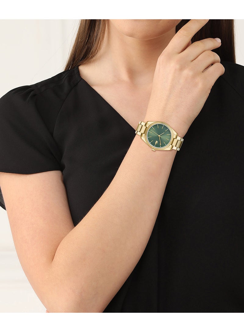 LACOSTE ROUND ANALOG WOMEN'S GREEN CASE WATCH - 2001403