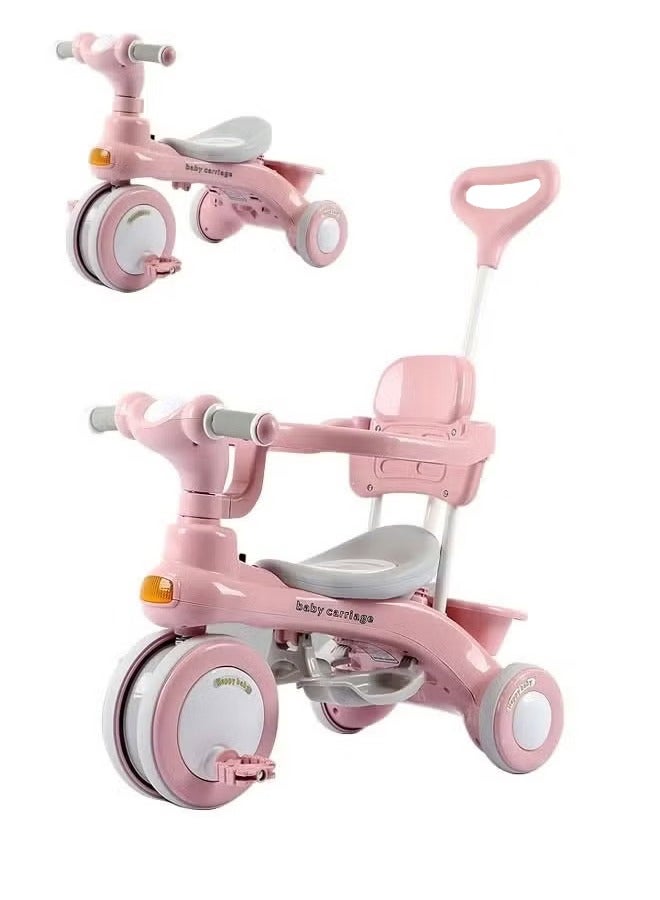 Children Bike, Kids Tricycle with Guardrail, Toddler 3 Wheel Stroller for Boys and Girls Ages 1-6 Years