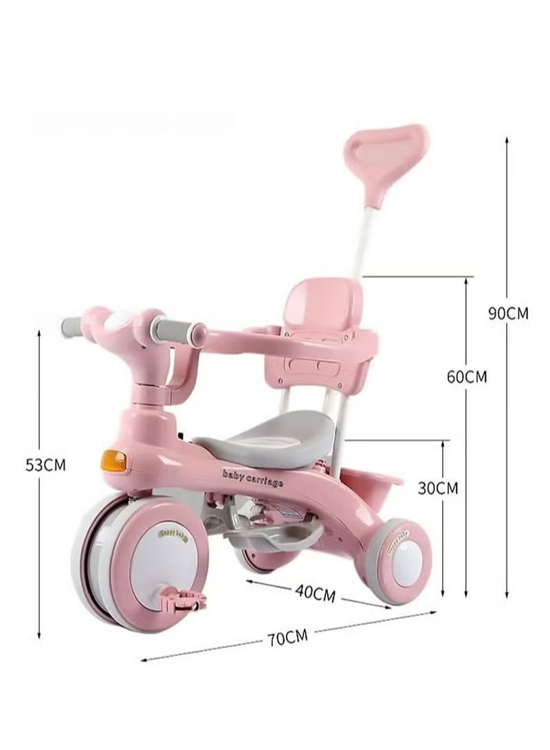 Children Bike, Kids Tricycle with Guardrail, Toddler 3 Wheel Stroller for Boys and Girls Ages 1-6 Years