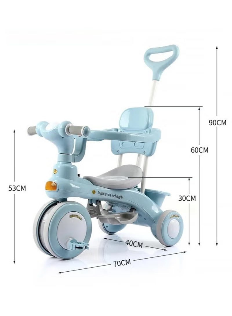Children Bike, Kids Tricycle with Guardrail, Toddler 3 Wheel Stroller for Boys and Girls Ages 1-6 Years Blue