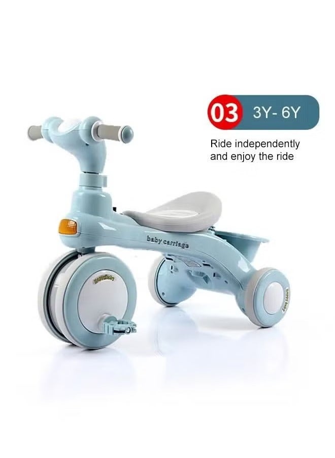 Children Bike, Kids Tricycle with Guardrail, Toddler 3 Wheel Stroller for Boys and Girls Ages 1-6 Years Blue