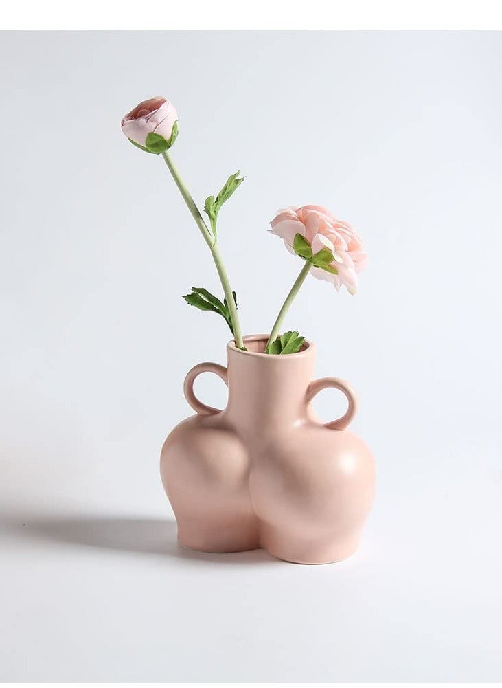 Floral Vases, Creative Ceramic Vases Artistic Feminine Figures Ceramic Vases for Home Decor, 5.5