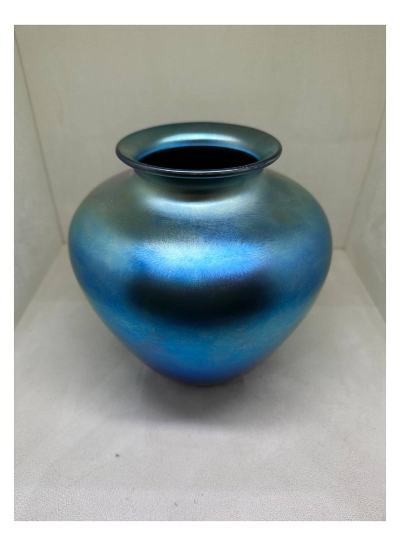 Steuben Blue Aurene Glass Vase; 20th Century