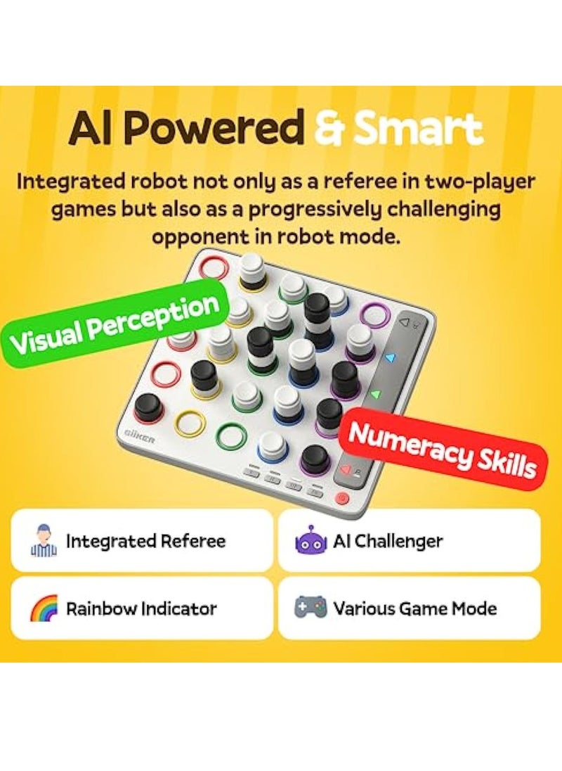 Automatic Referee Chessboard, Board Game,3D AI-Powered 4 in a Row Game, Strategy Board Games with Integrated Referee, Travel Games for Ages 6-12 and up, Birthday Gift for Kids Family Game Night