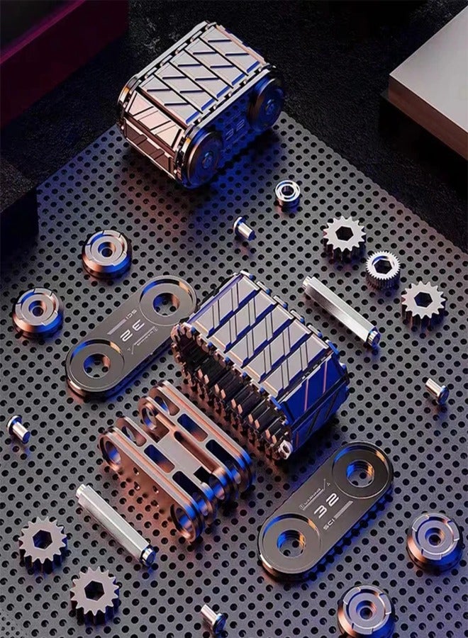 Cool Tank Fidget Roller Metal EDC Fidget Toy for Autism ADHD Anxiety & Stress Relief Durable Alloy Office Desk Toy for Adults