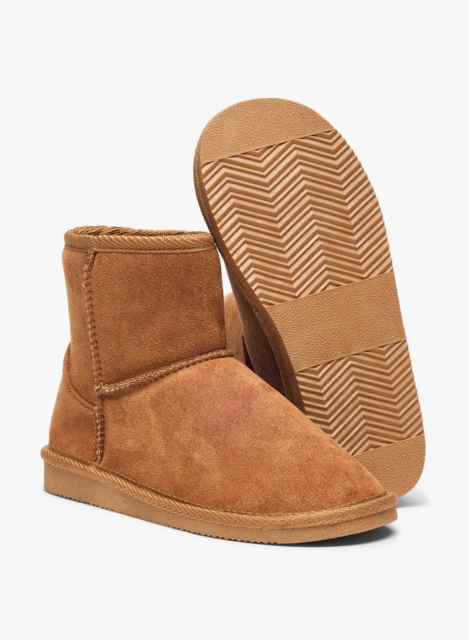 Girl's Solid High Cut Slip-On Boots