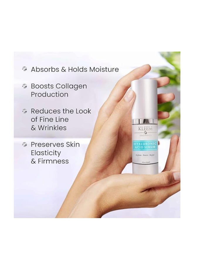 Hyaluronic Acid Face Serum 2.5% Pure Hyaluronic Serum Anti Wrinkle Anti Aging Hyaluronic Acid Serum for Face with Vitamin C and E Aloe Antiaging Hydrating Serums Skincare