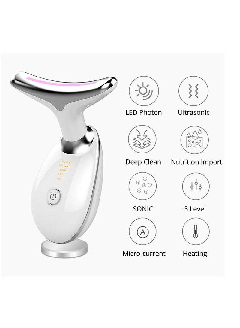 Intense Pulsed Light Wrinkles Reducing Instrument, Face and Neck Massager, Double Chin Reducer Vibration Massager, Skin Rejuvenation Beauty, Lifting and Tightening Sagging Skin Skin, 3 Llight Modes