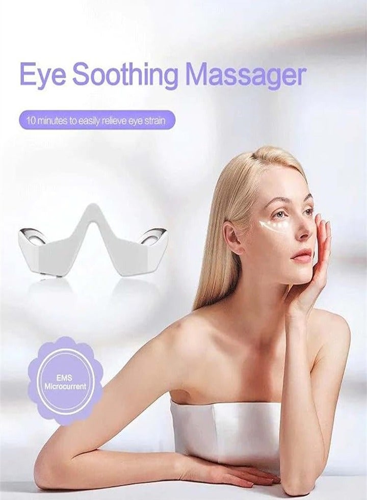 Upgraded version, micro-current eye beauty instrument, eye massager, promotes collagen production, significantly reduces wrinkles, dark circles and eye puffiness