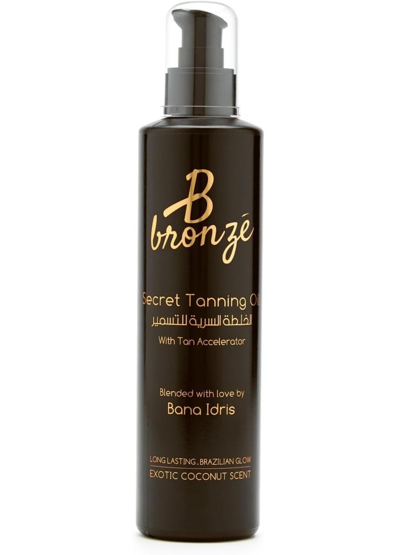 B Bronze Dark Tanning Oil | Dark Tan Accelerator with Coconut Oil, Carrot Oil, & Coconut Water | Vegan, Cruelty-Free, Oxybenzone-Free, Water-Resistant | Perfect for Quick, Deep, Natural Glow