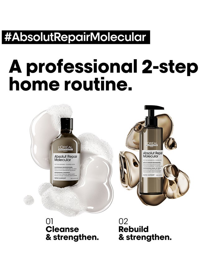 Absolut Repair Molecular Glacial Utopia Duo Set | For Extremely Damaged Hair |Shampoo 300 Ml And Rinse-Off Serum 250Ml│Serie Expert