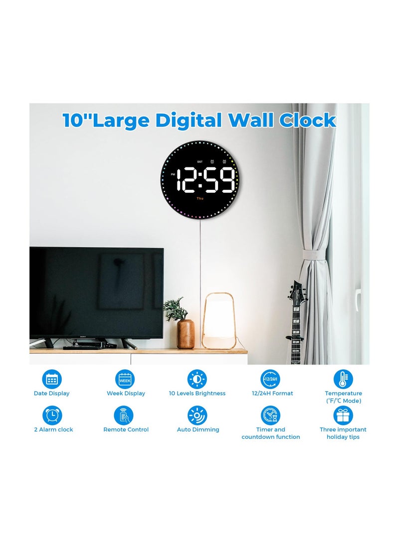 LED Digital Wall Clock, 10