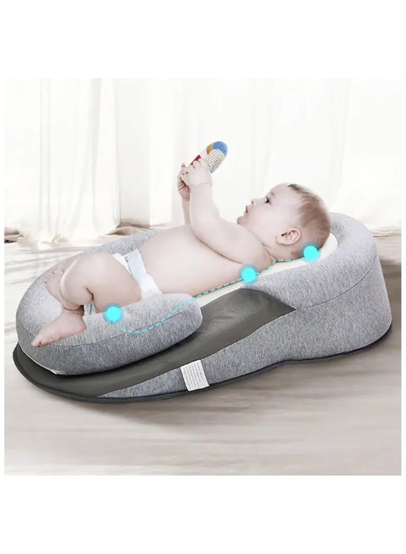 Baby Lounger Pillow, Baby Pillows for Sleeping for Newborn, Baby Snuggle Nest Sleeper Lounger for Newborn with Soft & Breathable Head Support Pillow for Newborn Prevent Flat Head