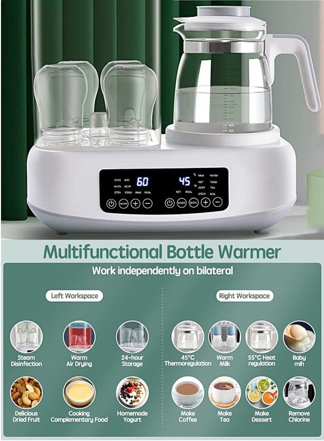 Baby Bottle Sterilizer and Dryer, Multifunctional Bottles Warmer, Electric Steamer, Heater&Thaw for Formula Breastmilk, 72H Keep Warm with Smart Temperature Control Auto Shut-Off BPA Free