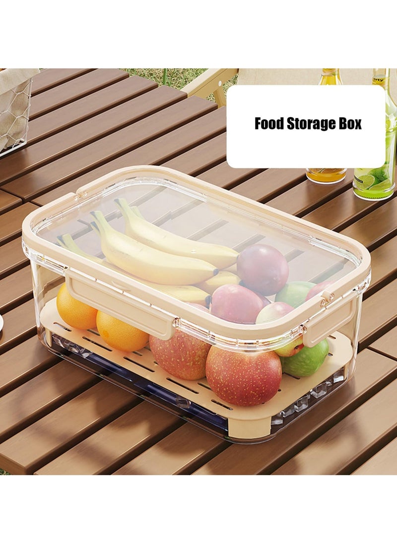 Freshness Preserving Fruit Box, Airtight Fruit Storage Containers for Fridge with Lids & Handle, Refrigerator Organizer Bins, Camping Food Storage