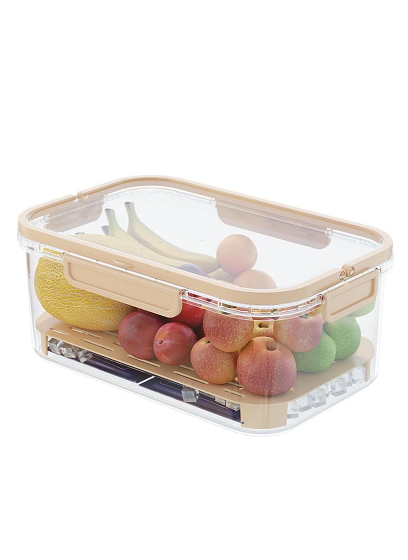 Freshness Preserving Fruit Box, Airtight Fruit Storage Containers for Fridge with Lids & Handle, Refrigerator Organizer Bins, Camping Food Storage