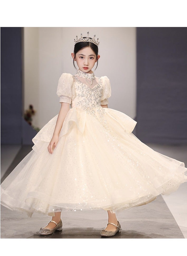 Girls' Princess Dress, High-End Evening Dress, Birthday Piano Performance, Runway Dress