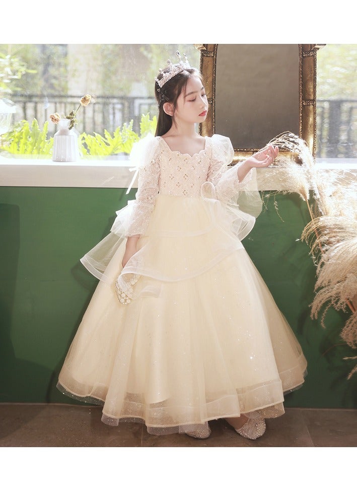 Girls' Princess Dress, High-End Evening Dress, Birthday Piano Performance, Runway Dress