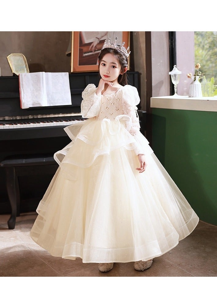 Girls' Princess Dress, High-End Evening Dress, Birthday Piano Performance, Runway Dress