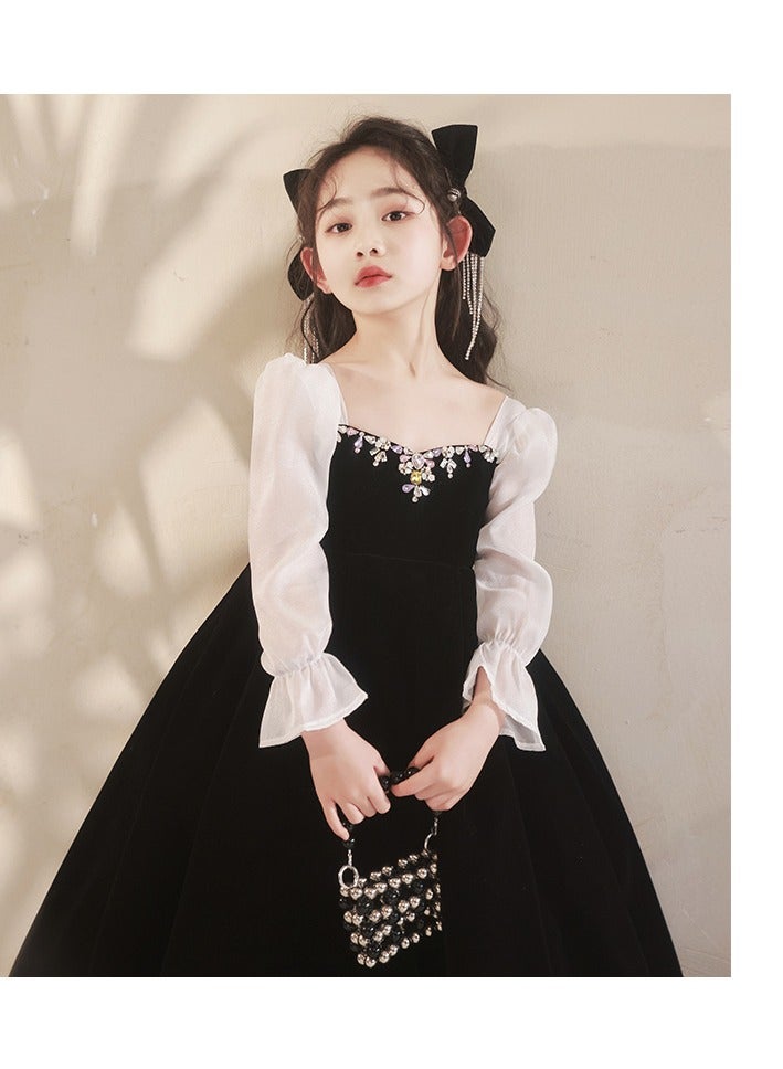 Girls' Princess Dress, High-End Evening Dress, Birthday Piano Performance, Runway Dress