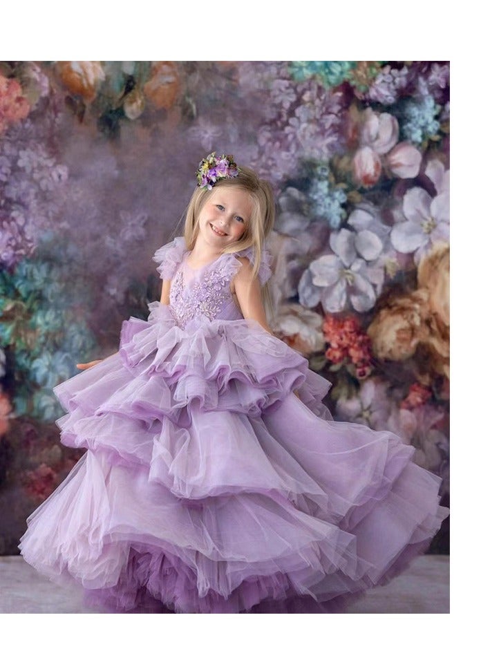 Children's High-End Fluffy Princess Dress Runway Performance Dress