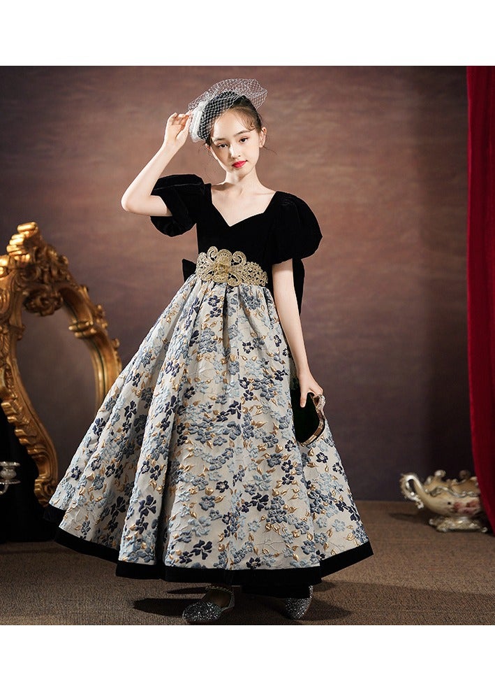 Girls' Princess Dress, High-End Evening Dress, Birthday Piano Performance, Runway Dress