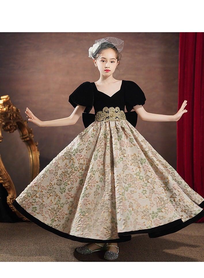 Girls' Princess Dress, High-End Evening Dress, Birthday Piano Performance, Runway Dress