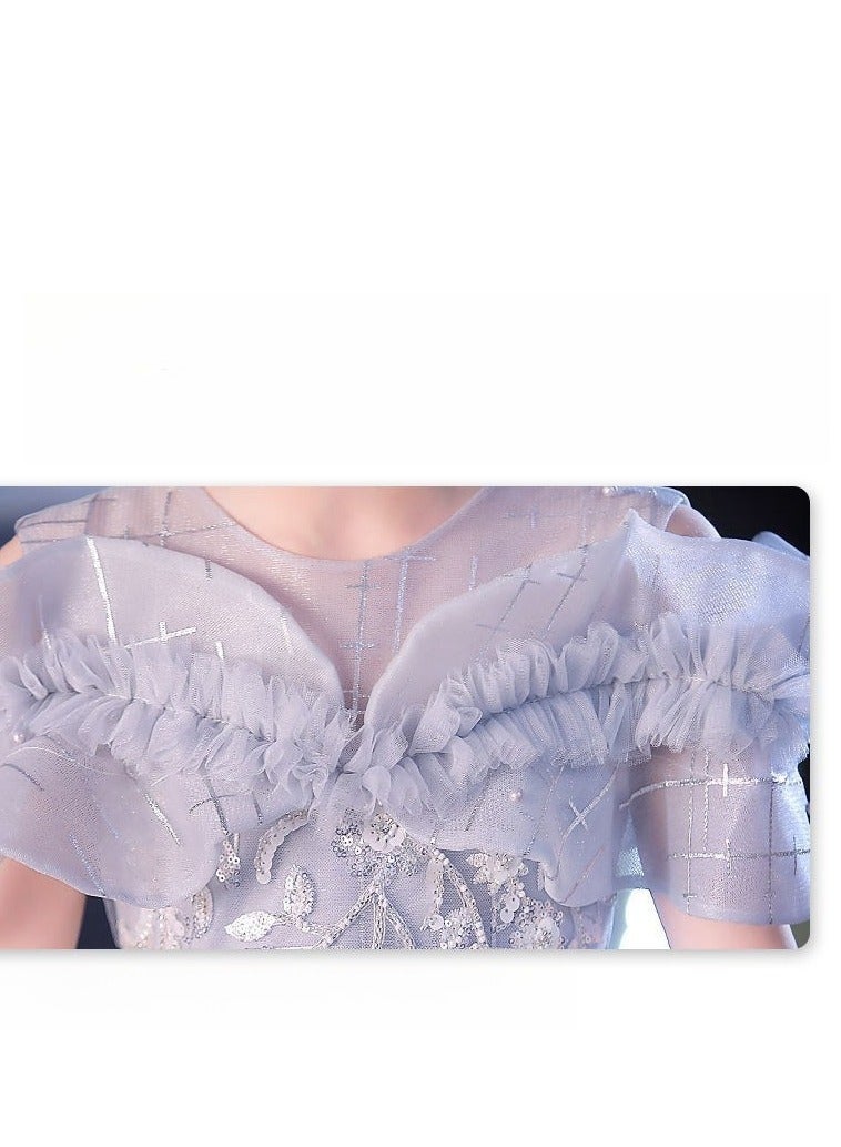 Children's High-End Fluffy Gauze Runway Performance Dress