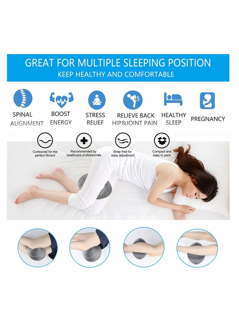 Knee Pillow for Sleeping On Side,Memory Foam Contour Leg Pillow Cooling Bed Wedge Back Support Pillows,Pain Relief for Lower Back Sciatica Hip Joints,Ergonomic Pregnancy Sleep Knee Cushion