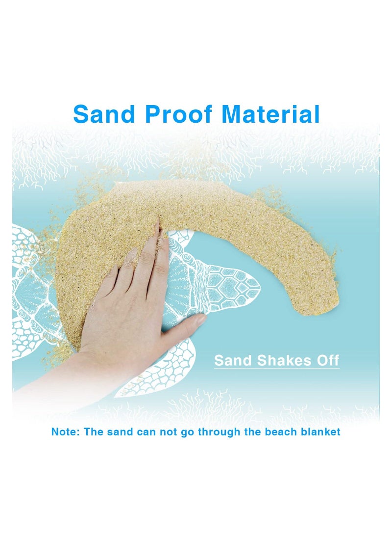 Beach Blanket Sandproof Large Beach Mat 79x 83 4-6 Adults Oversized Lightweight Sand Free Beach Mat Waterproof Beach Blanket Portable Outdoor Camping Blankets for Travel, Camping, Hiking