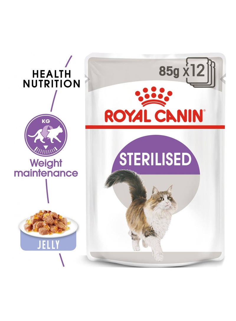 Royal Canin, Sterilised Jelly - 1 Box in 12pcs x 85g - For Cat Wet Food