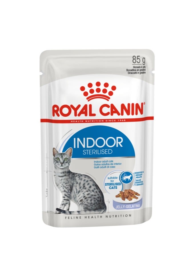 ROYALCANIN, INDOOR STERILISED JELLY, 1 Box in 12pcs x 85g - For Cat Wet Food