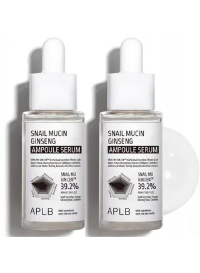 Snail Mucin Ginseng Ampoule Serum Set 2 pcs