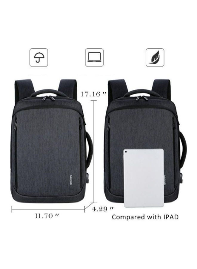 Laptop Backpack With Usb Charging Port - 15.6-Inch - Black Black