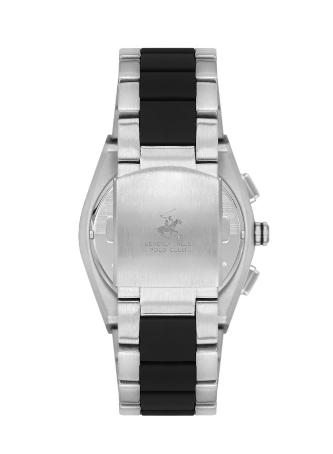 Beverly Hills Polo Club Men's Watch, Multi Function Display and Metal Strap - BP3626X.550, Silver