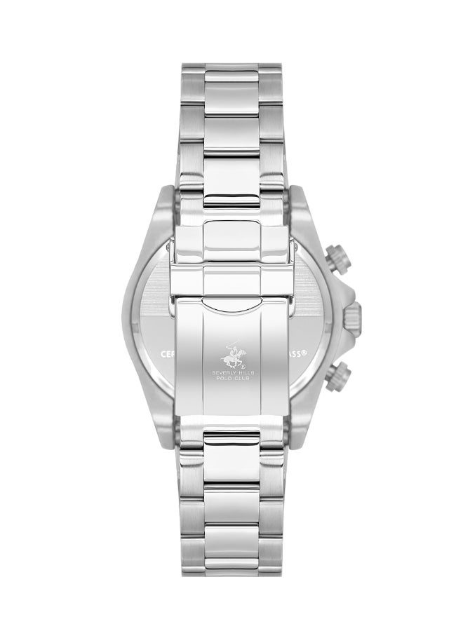 Beverly Hills Polo Club Men's Watch, Multi Function Display and Metal Strap - BP3608X.330, Silver