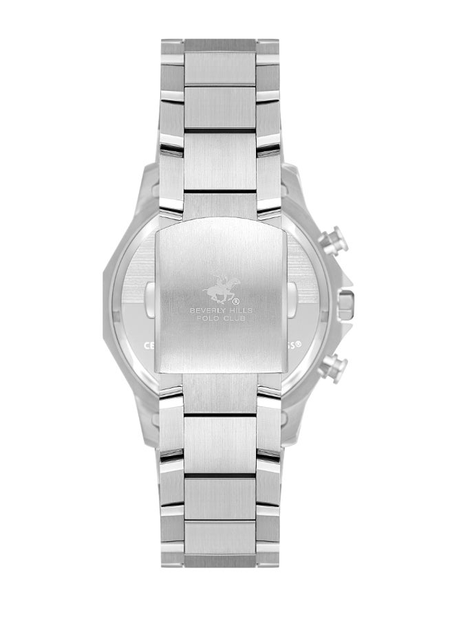 Beverly Hills Polo Club Men's Watch, Multi Function Display and Metal Strap - BP3625X.351, Silver